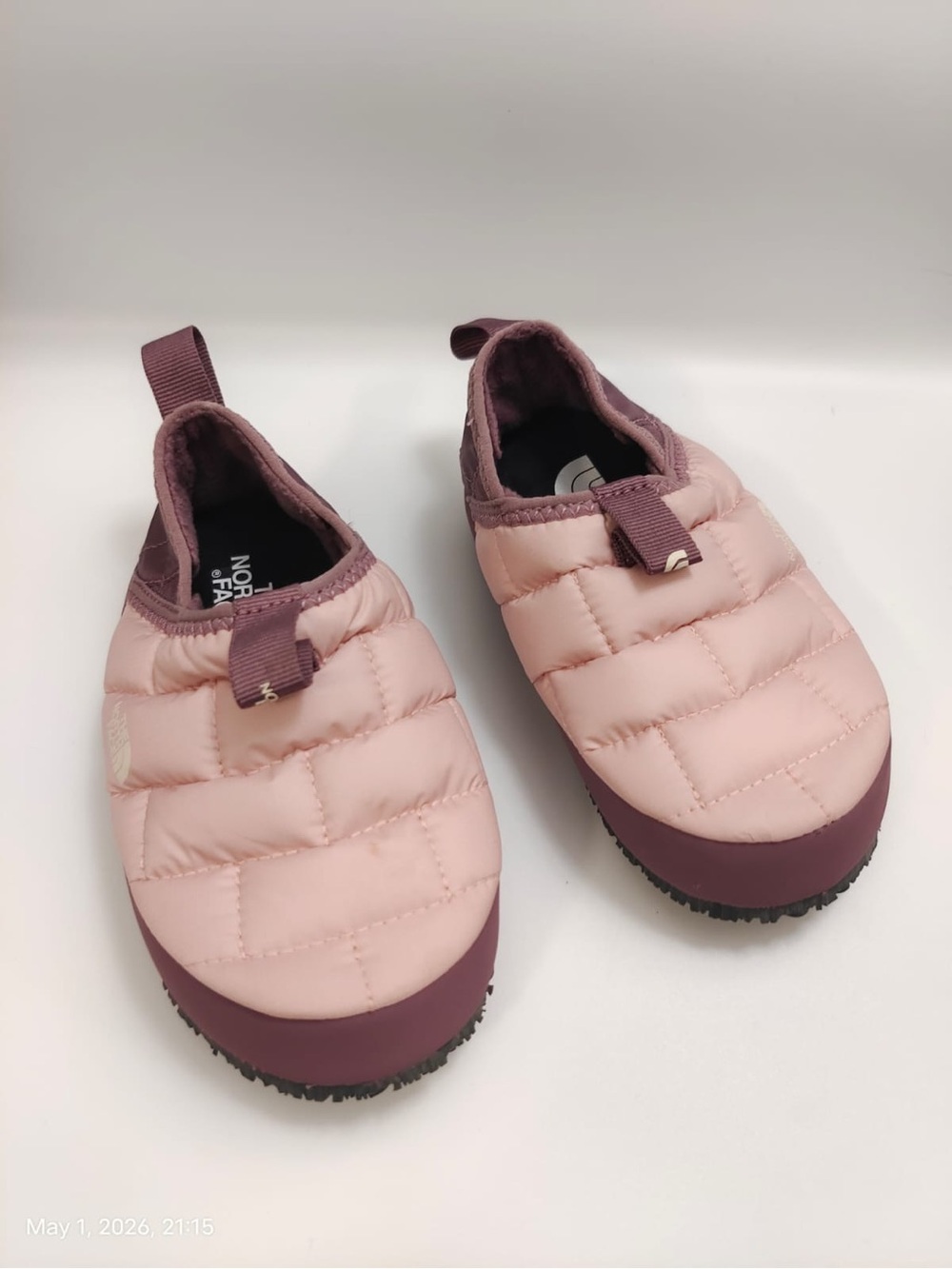 The North Face Kids Pink & Mauve Quilted Slip-On Slippers